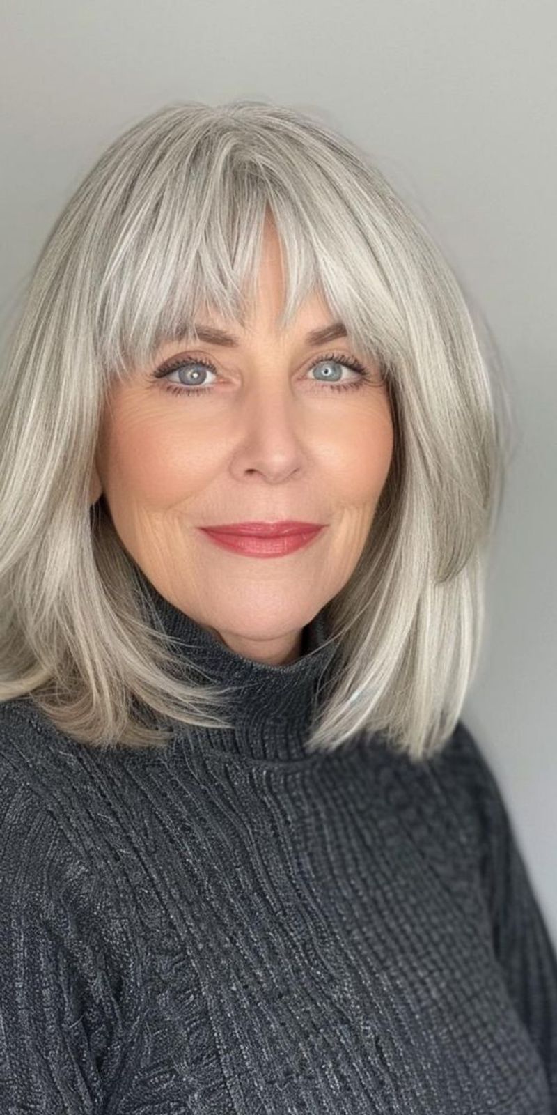 Straight-Across Bangs with Layers