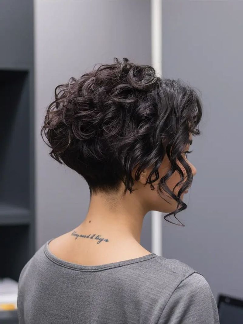 Asymmetrical Curly Cut