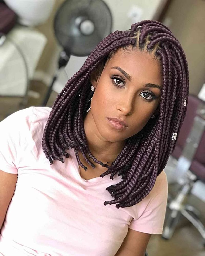 Layered Medium-Length Box Braids