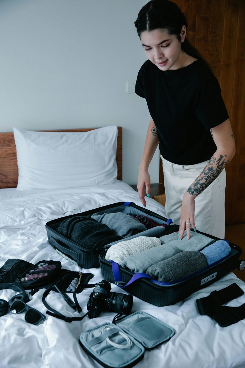 Roll clothes and use packing cubes to save space and stay organized.