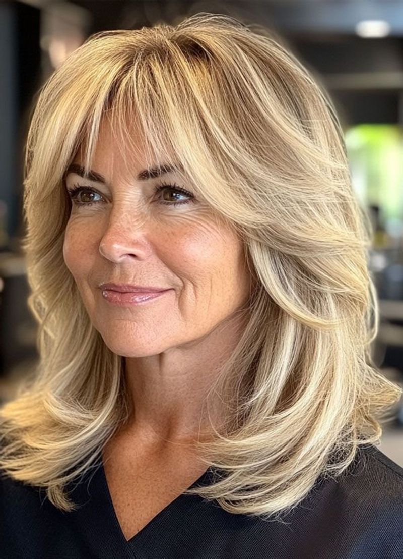 Long Layers with Curtain Bangs