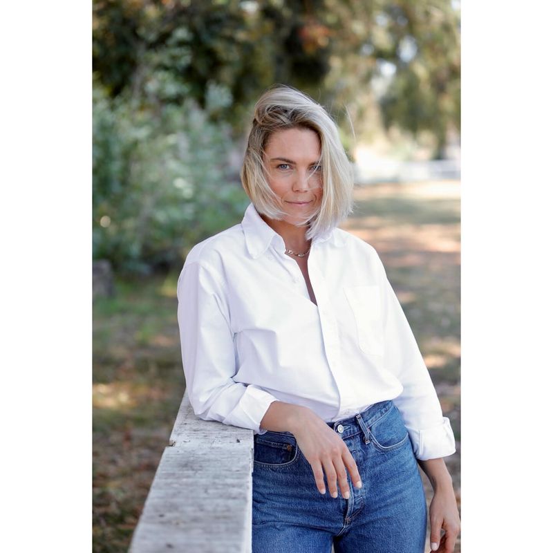 Crisp White Button-Down Shirt