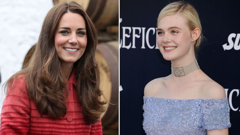 Kate Middleton and Dakota and Elle Fanning