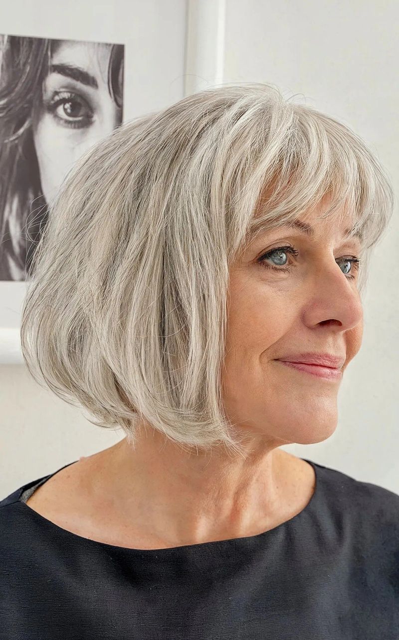 Buttoned Bob with Bangs