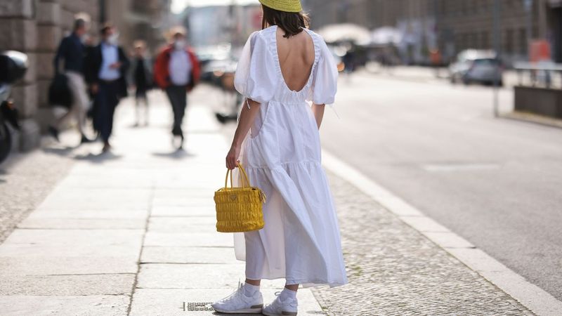 Chunky Sneakers with Delicate Dresses