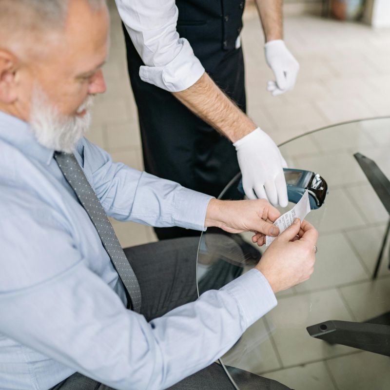 Insisting on Paying Bills With a Check at Restaurants