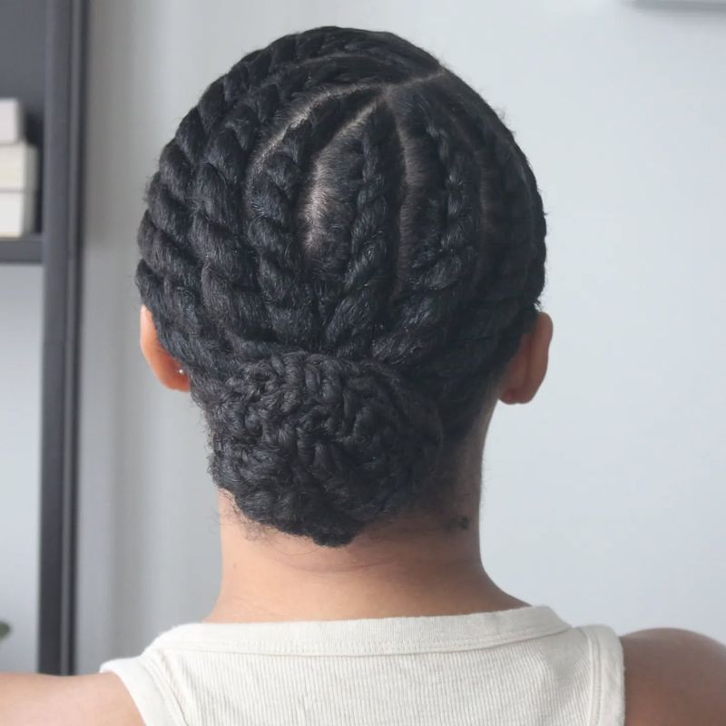 Flat Twists into a Low Bun