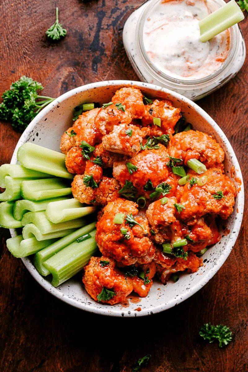 Spicy Buffalo Cauliflower Bites