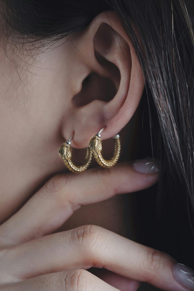 Small gold or silver hoop earrings