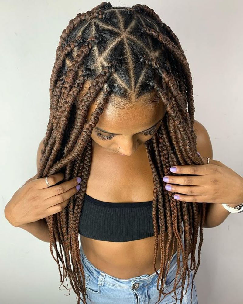 Chunky Triangle Part Box Braids