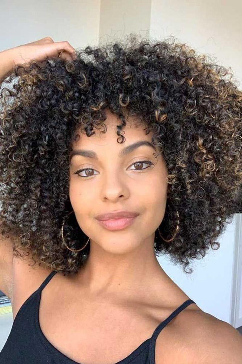 Curly Bangs with Short Layers