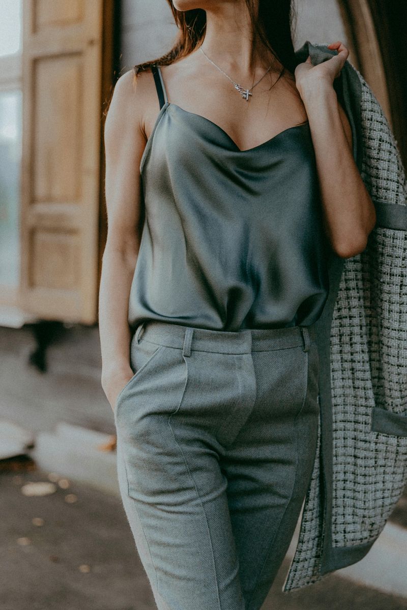Silk Blouse and Trousers Combo