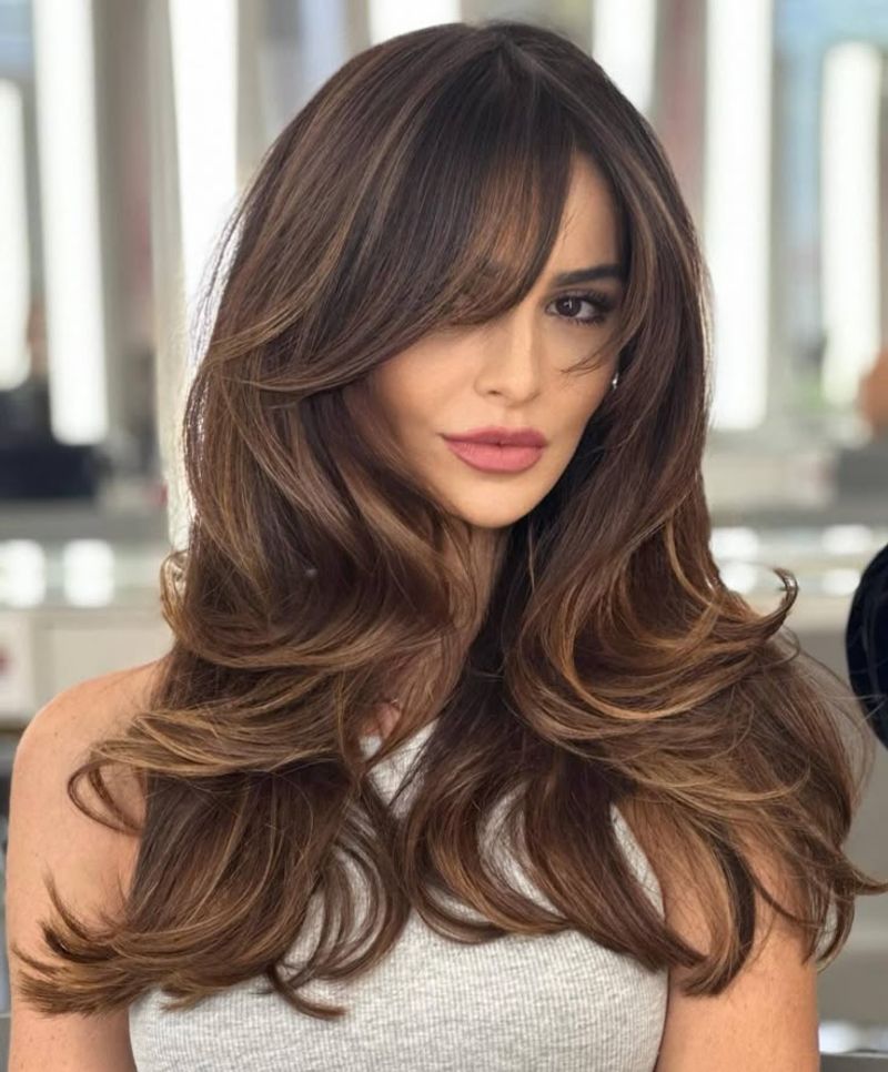 Side-Swept Bangs with Layers