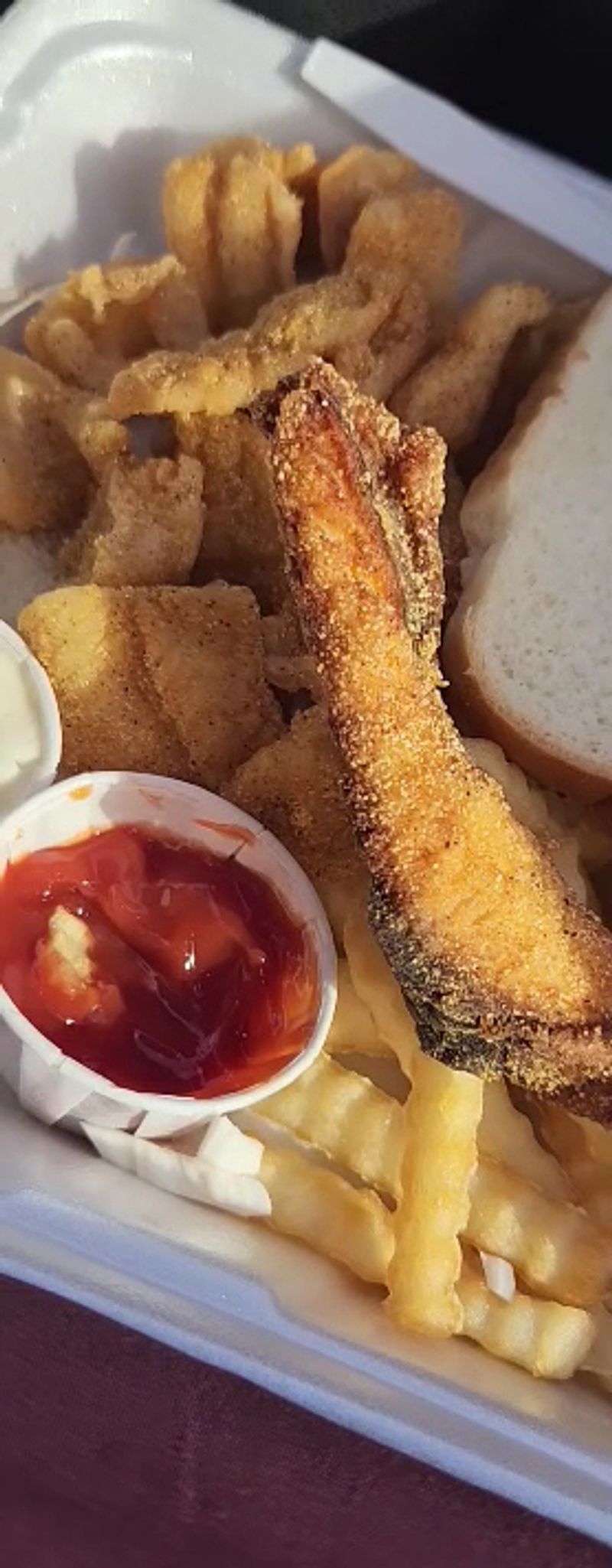 Hush Puppies and Crinkle Fries