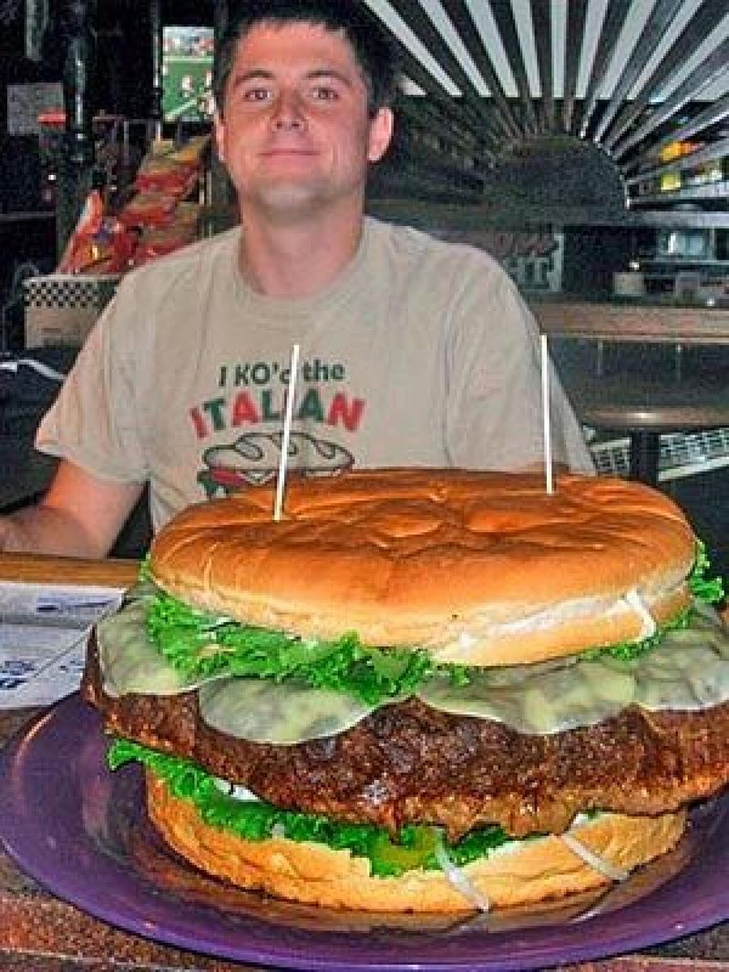 Burger Challenges Await at Denny's Beer Barrel Pub