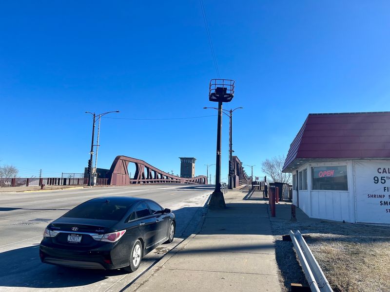 Picnic Tables With a Drawbridge View