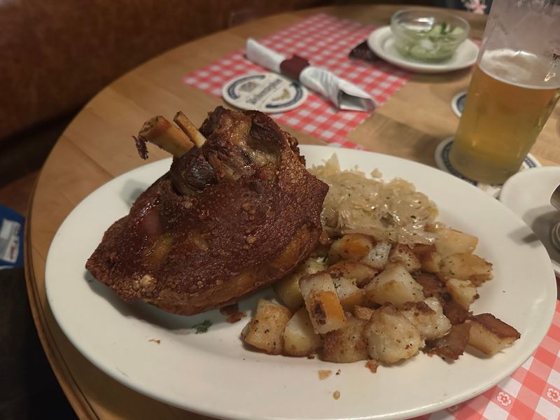 Rouladen, Spaetzle, and Pork Shank