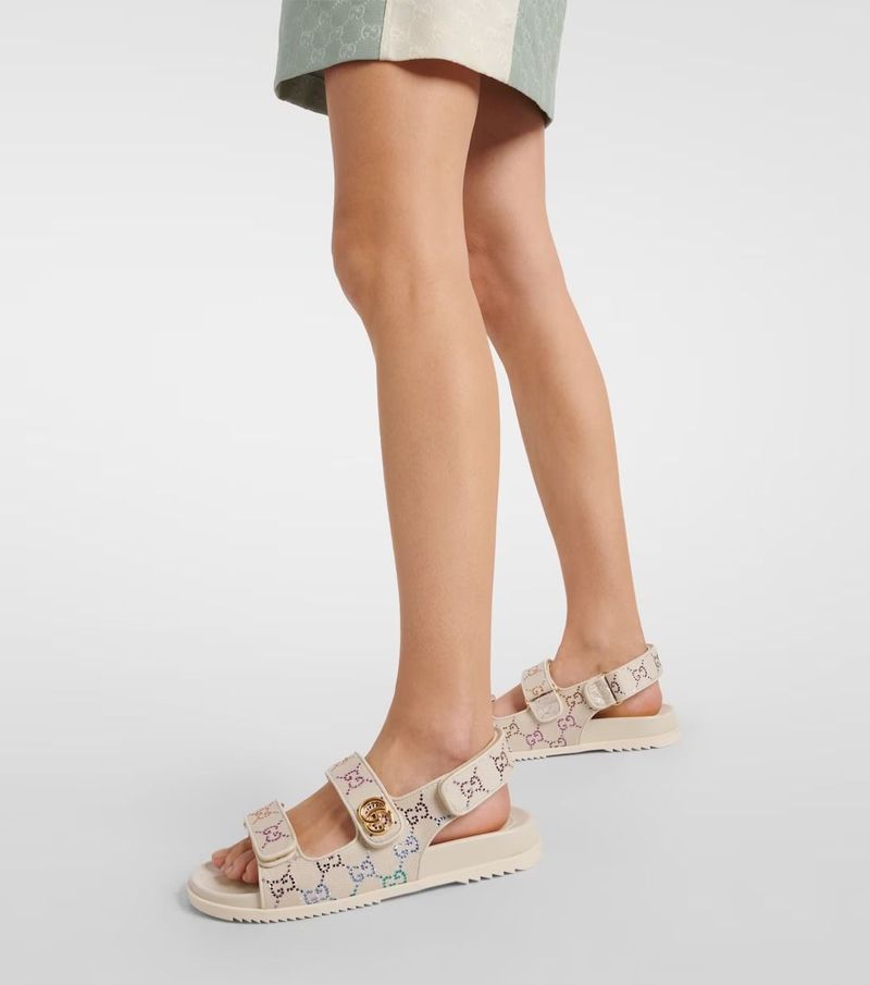Gucci GG Sandals with crystals