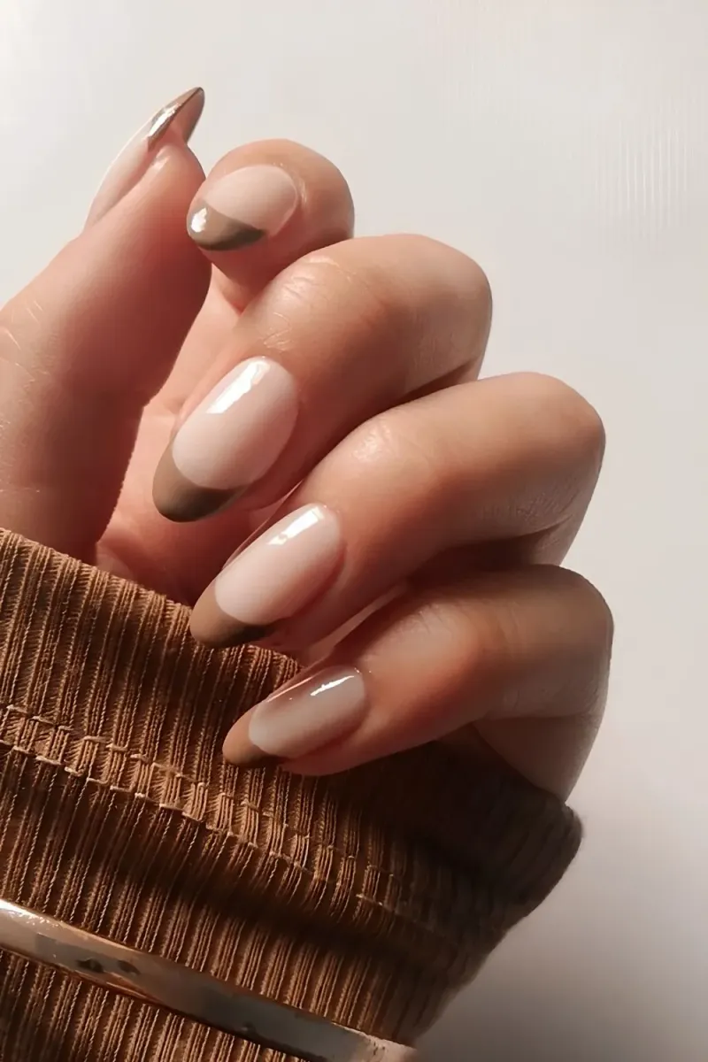 Sophisticated Brown French Tips