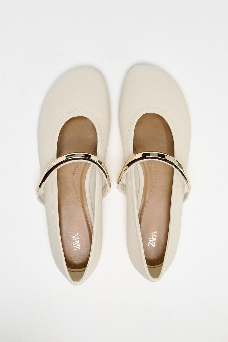 ZARA Metal Strap Ballet Flats