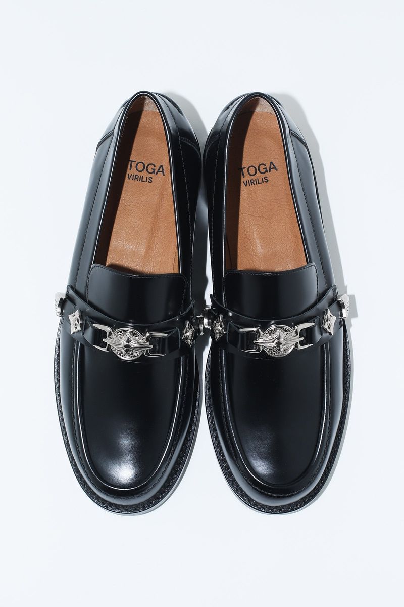 Toga Pulla Black Metal Loafers