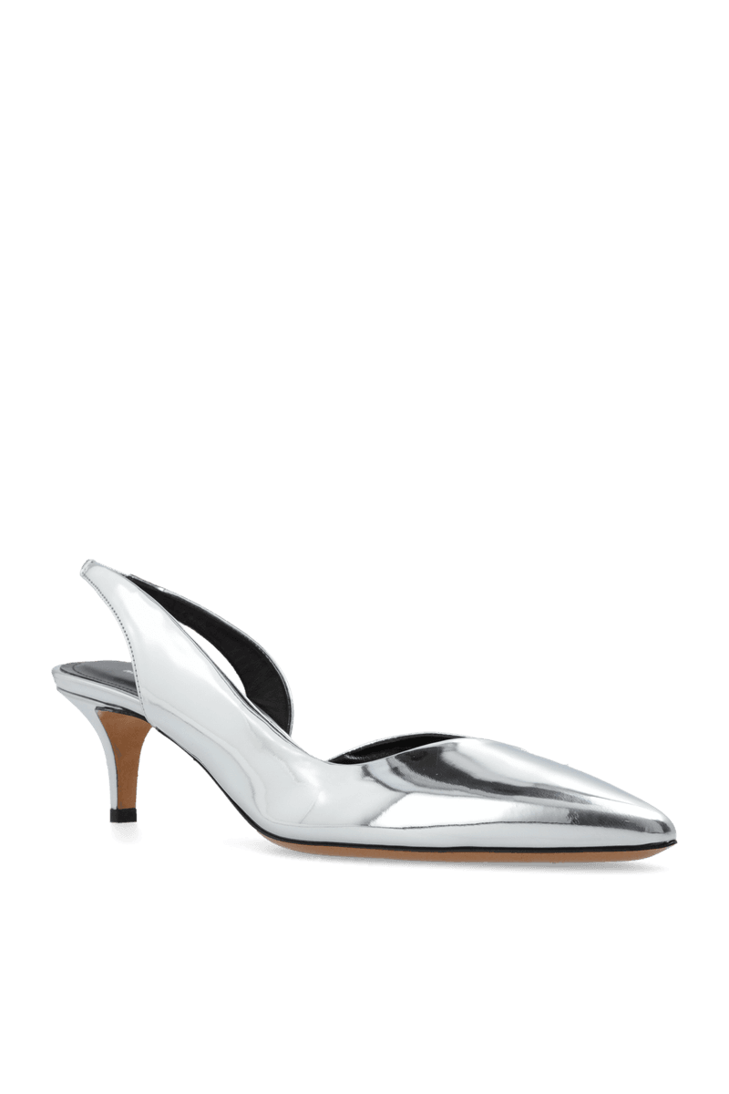 ISABEL MARANT — Piery Mirrored-Leather Slingback Pumps