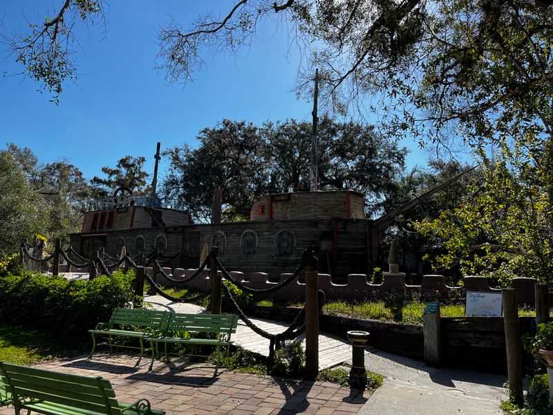 Boat in the Moat — Solomon's Castle, Ona