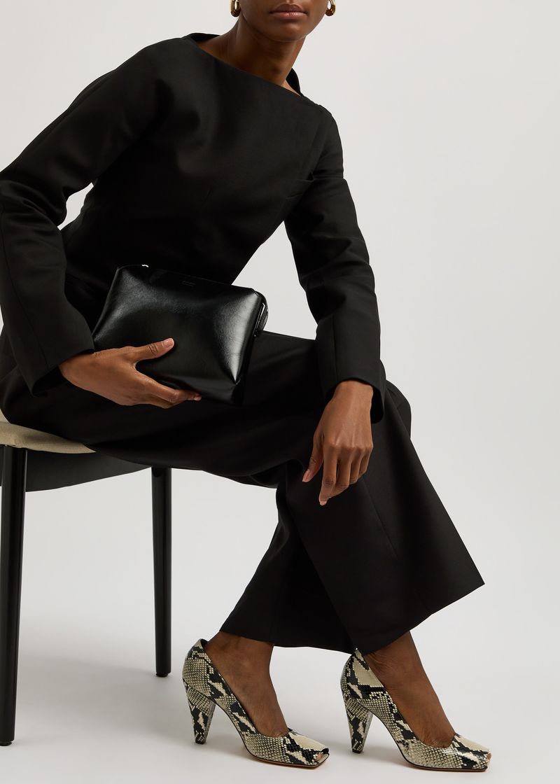 Khaite Cedar Peep Toe Pumps