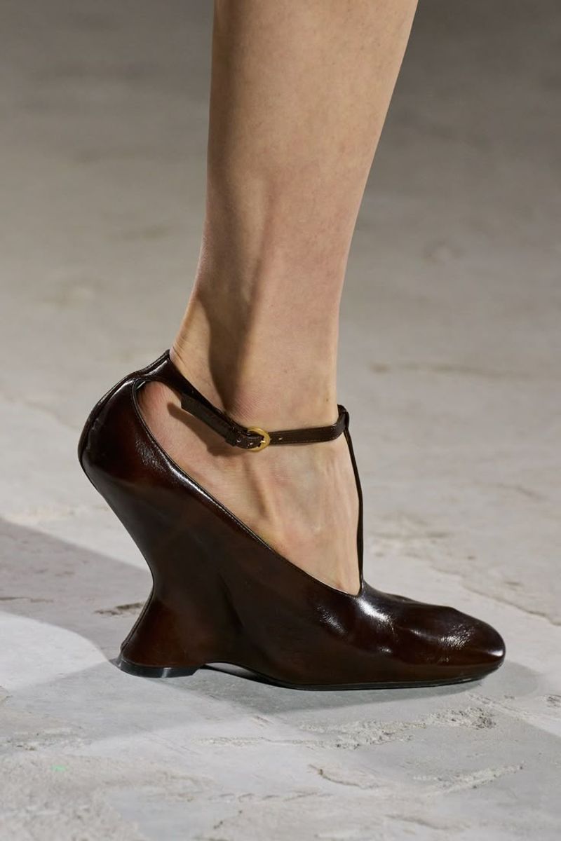 Dries Van Noten Leather Wedges