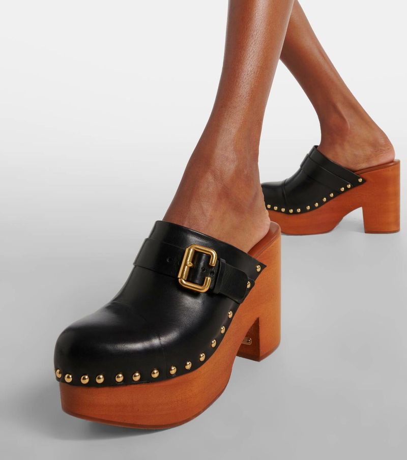 Chloé Jeannette Leather Clogs