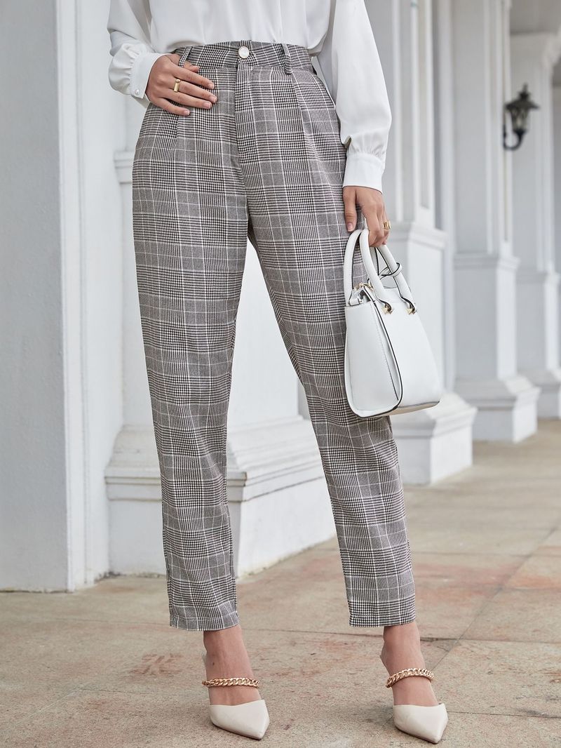 Plaid Patterned Pants