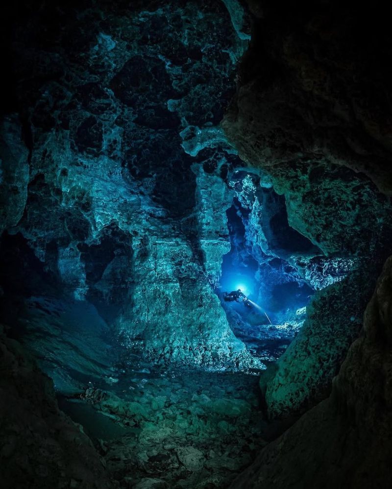 Explore limestone caves and cliffy terrain like you're out West