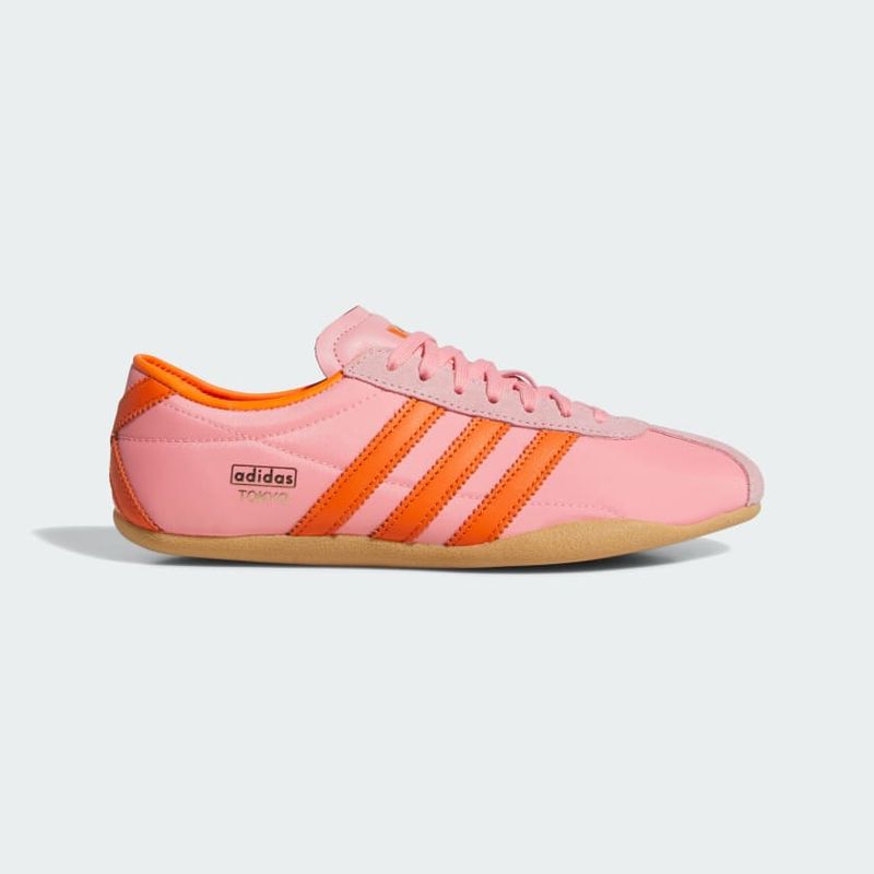 Adidas Tokyo Low Top Suede Sneakers in Pink Spark/Orange/Gold