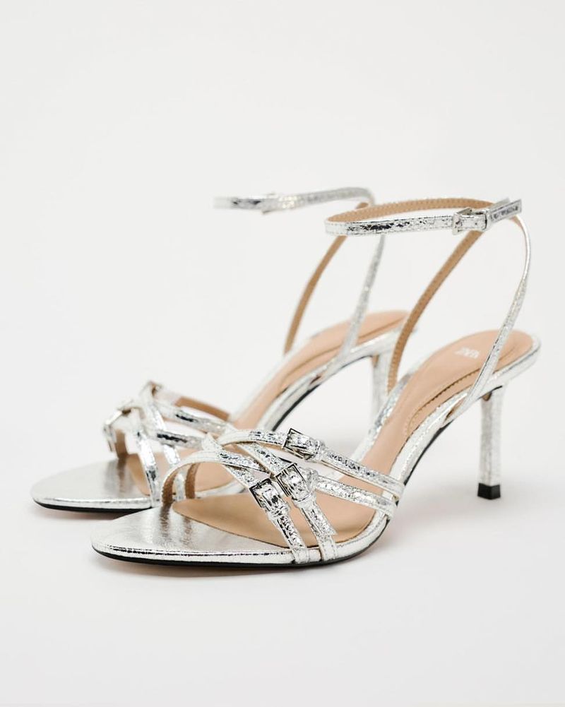 Zara Silver Strappy Sandals