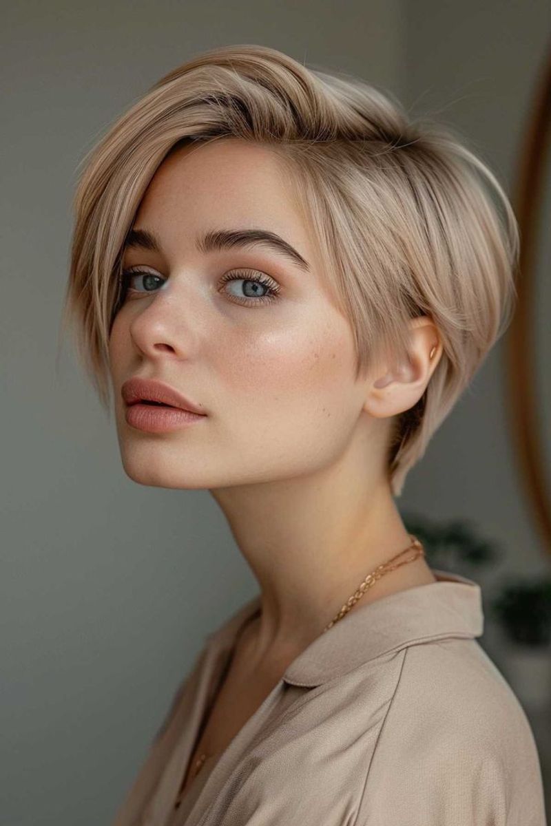 Beige Blonde Pixie Cut