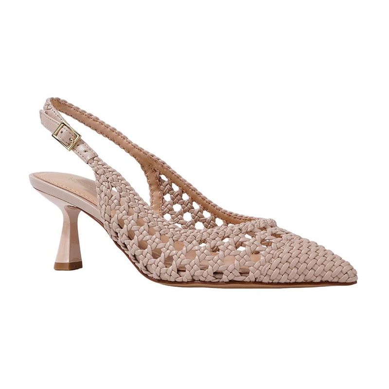 New Look White Woven Mid Heel Slingbacks