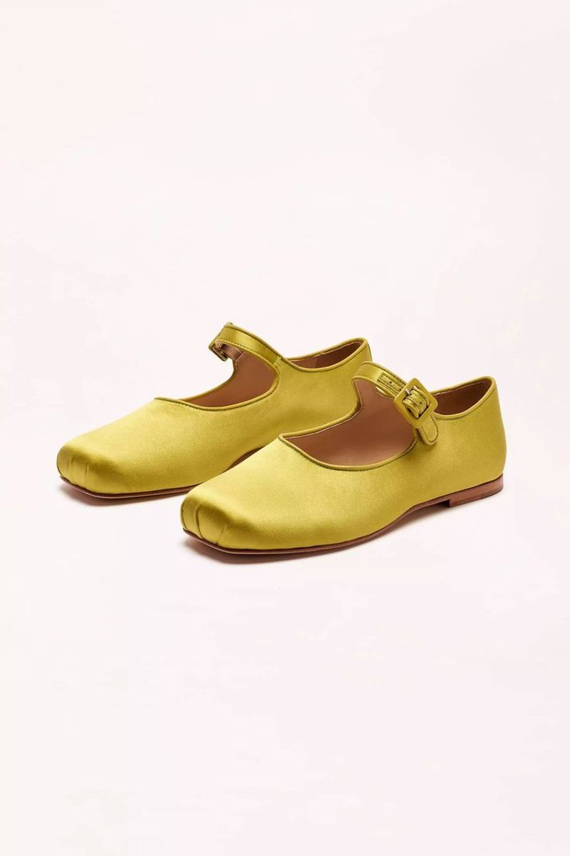 Sandy Liang Mary Jane Pointe Satin Ballet Flats