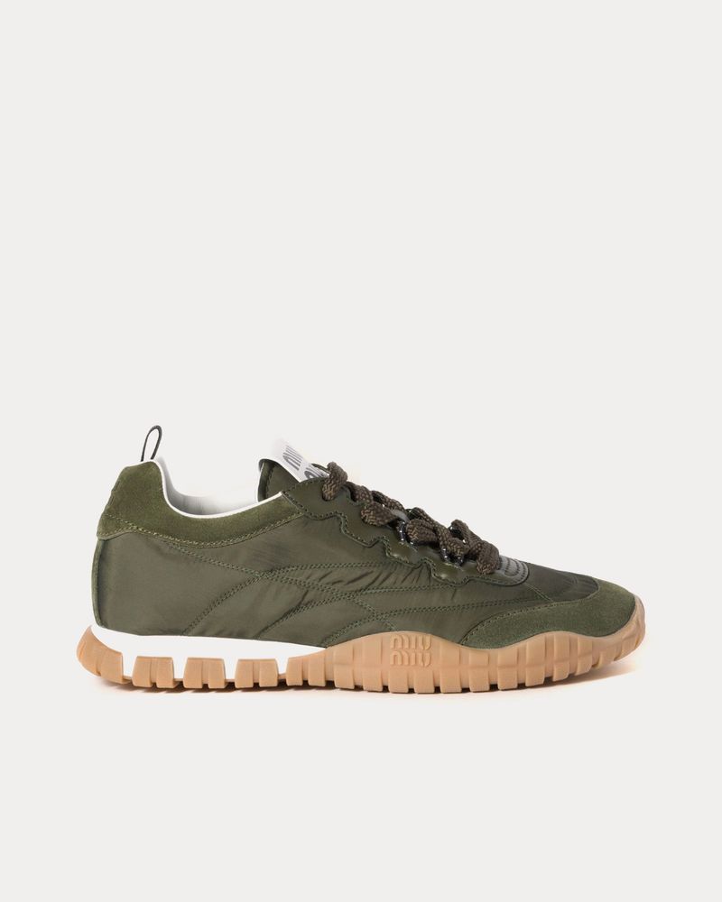 Miu Miu Tyre Technical Fabric and Suede Sneakers
