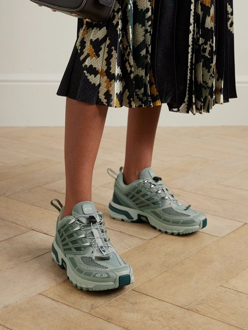 SALOMON Acs Pro Rubber-Trimmed Mesh and Faux Leather Sneakers