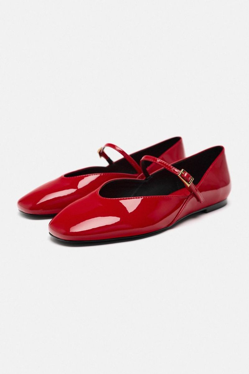 ZARA Patent Effect Ballet Flats
