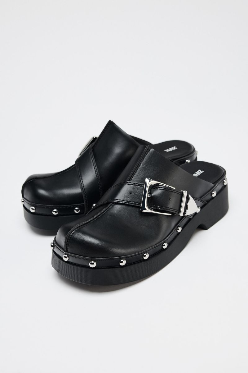 ZARA Buckle Stud Clogs