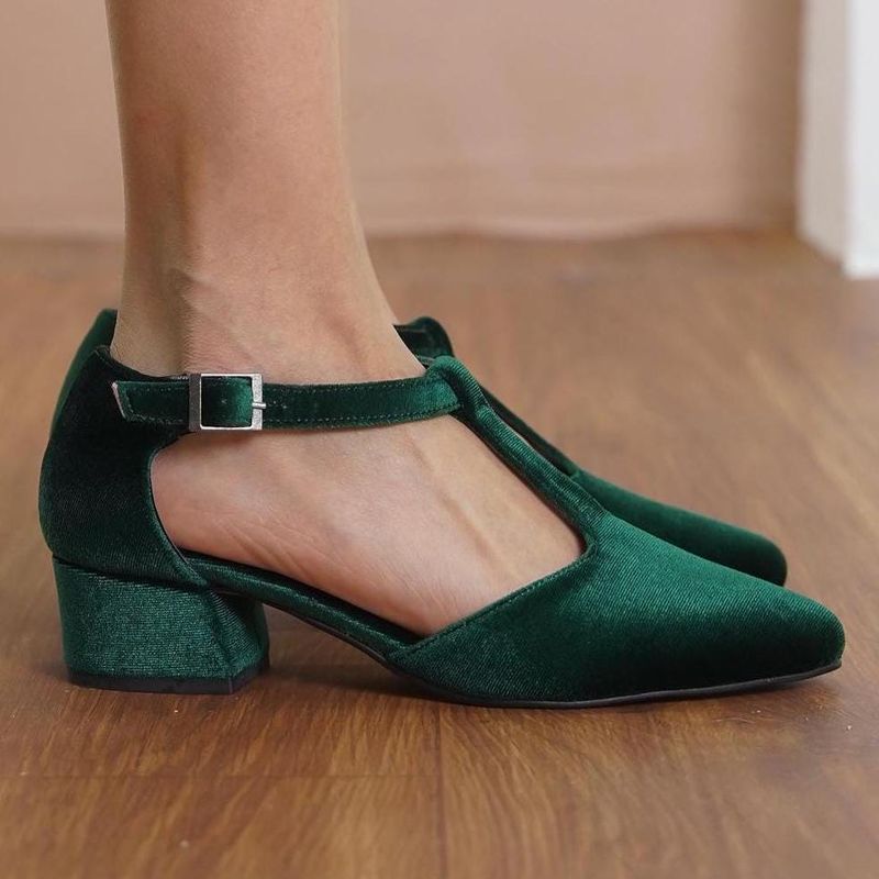 Luxurious Velvet Mary Janes