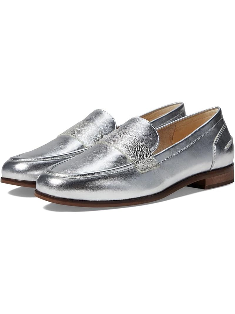Schutz Viola Metallic Leather Loafers