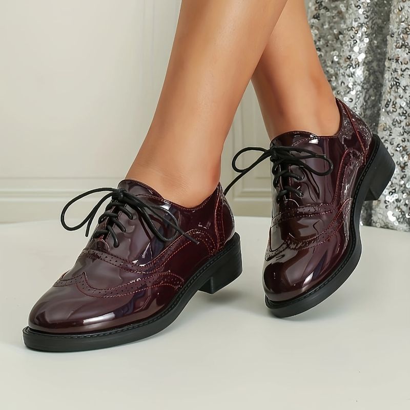 Sleek Patent Leather Oxfords