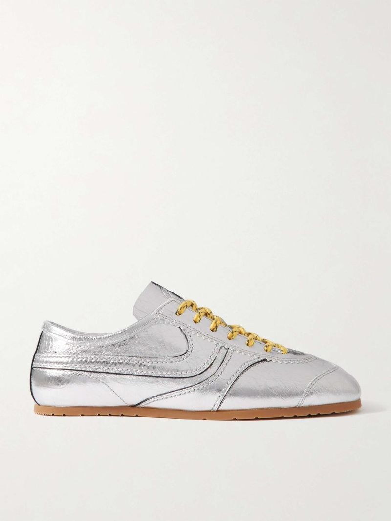 Ssense silver metallic sneakers