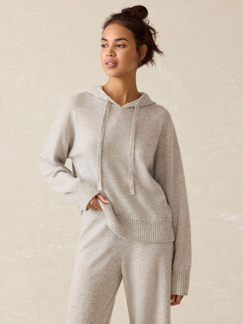 Heathered Grey Cashmere Hoodie