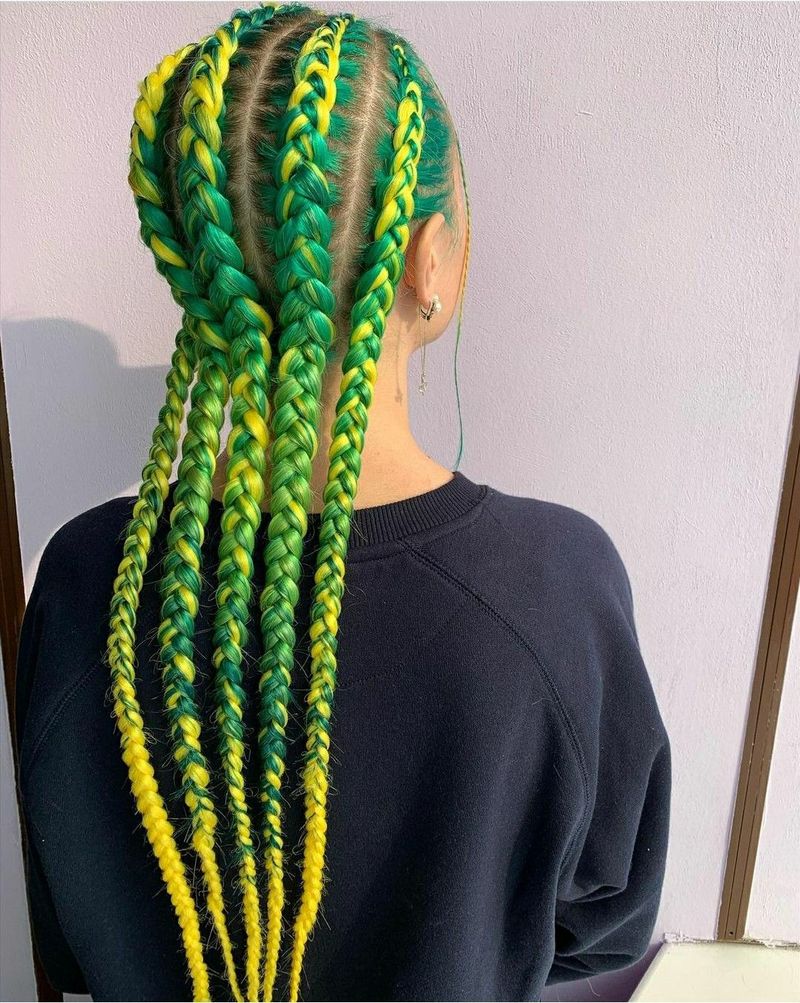 Neon Green Box Braids