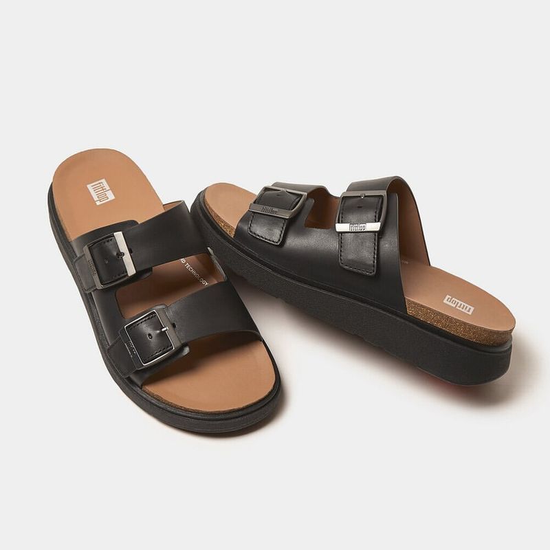 FitFlop GEN-FF Buckle Two Bar Leather Slides