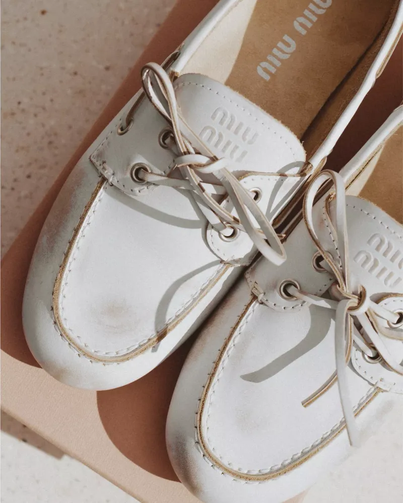 Leather Lace-Up Moccasins – Miu Miu