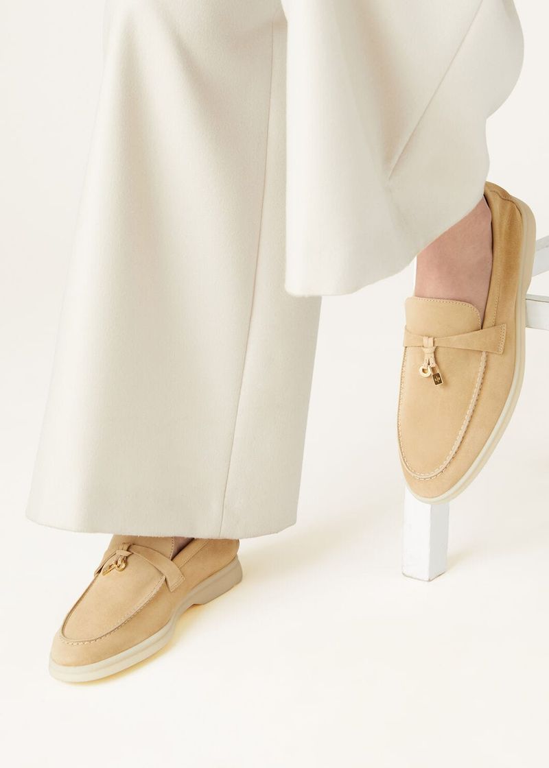 Loro Piana Summer Charms Walk Suede Loafers